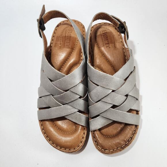 Born Blue Gray Leather Strap Sandals - Picture 7 of 10